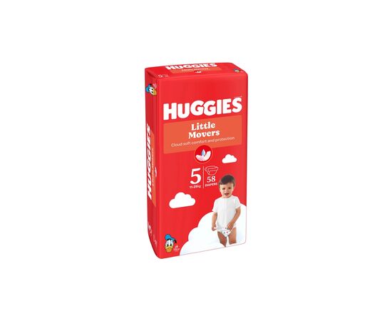 Подгузники Huggies Little Movers 5 (12-22 кг) Mega 58 шт (5029053548784), изображение 2 Подгузники Huggies Little Movers 5 (12-22 кг) Mega 58 шт (5029053548784), изображение 2