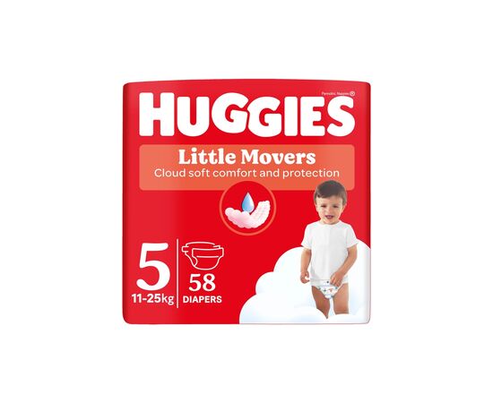 Підгузки Huggies Little Movers 5 (12-22 кг) Mega 58 шт (5029053548784)