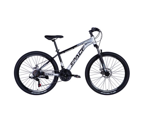 Велосипед Space 27.5" Phaeton AM DD рама-19" Al сріблясто-чорний 2025 (OPS-SP-27.5-013)