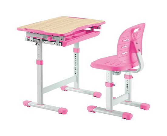 Парта со стулом FunDesk Piccolino III Pink-w