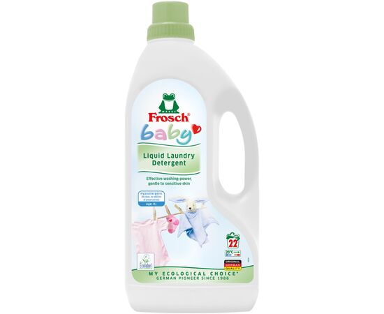 Гель для прання Frosch Baby для дитячої білизни 1.5 л (4009175924087/4009175940391), зображення 2 Гель для прання Frosch Baby для дитячої білизни 1.5 л (4009175924087/4009175940391), зображення 2