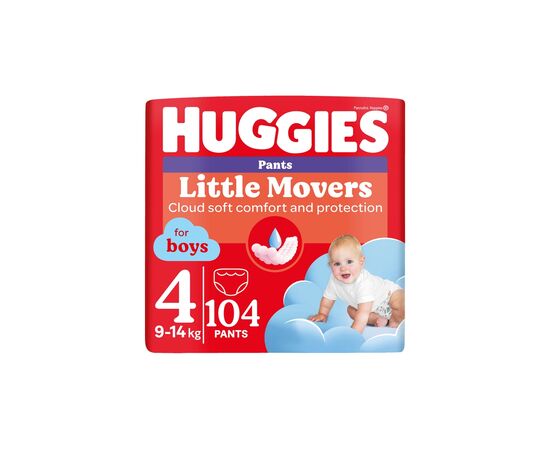 Підгузки Huggies Little Movers/Pants 4 M-Pack 9-14 кг для хлопчиків 104 шт (5029054568088)