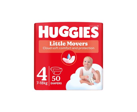 Подгузники Huggies Little Movers 4 (7-18 кг) Jumbo 50 шт (5029053567587)