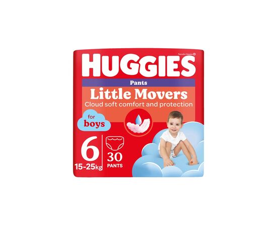 Підгузки Huggies Little Movers/Pants 6 (15-25 кг) Jumbo для хлопчиків 30 шт (5029053564302)