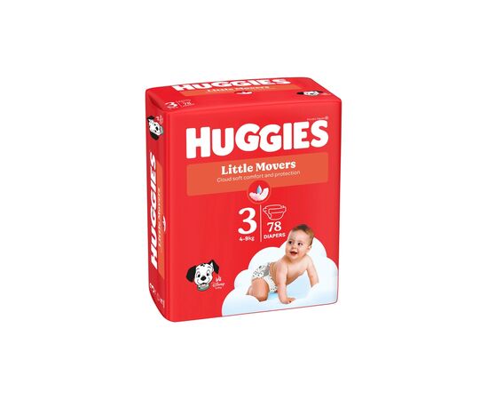 Подгузники Huggies Little Movers 3 (5-9 кг) Mega 78 шт (5029053548760), изображение 2 Подгузники Huggies Little Movers 3 (5-9 кг) Mega 78 шт (5029053548760), изображение 2