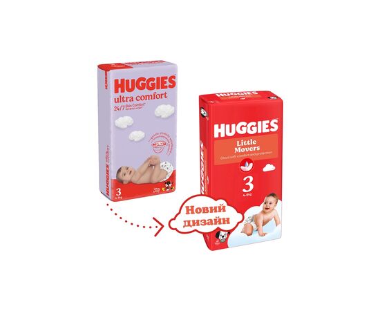 Подгузники Huggies Little Movers 3 (5-9 кг) Mega 78 шт (5029053548760), изображение 3 Подгузники Huggies Little Movers 3 (5-9 кг) Mega 78 шт (5029053548760), изображение 3