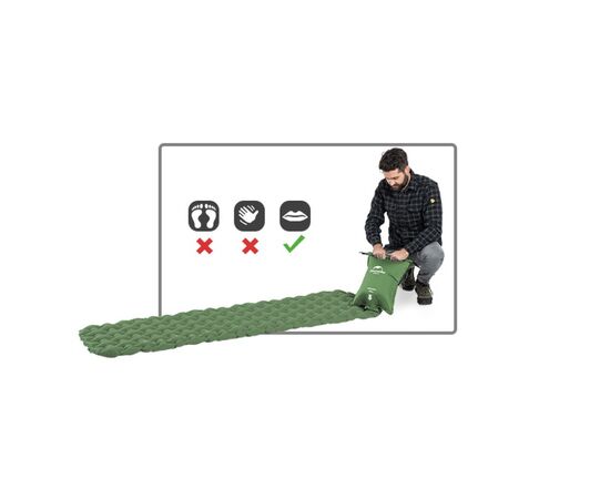 Туристический коврик Naturehike надувний із подушкою FC-12 NH19Z003-P 65 мм зелений (6927595737750), изображение 3 Туристический коврик Naturehike надувний із подушкою FC-12 NH19Z003-P 65 мм зелений (6927595737750), изображение 3