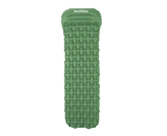 Туристичний килимок Naturehike надувний із подушкою FC-12 NH19Z003-P 65 мм зелений (6927595737750)