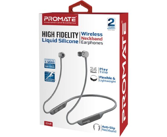 Навушники Promate Civil Silver (civil.silver), зображення 2 Навушники Promate Civil Silver (civil.silver), зображення 2