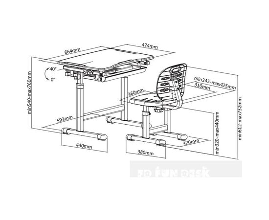 Парта со стулом FunDesk Piccolino III Blue-w, изображение 7 Парта со стулом FunDesk Piccolino III Blue-w, изображение 7