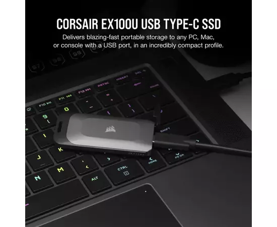 Накопитель SSD USB 3.2 1TB Corsair (CSSD-EX100U1TB), изображение 3 Накопитель SSD USB 3.2 1TB Corsair (CSSD-EX100U1TB), изображение 3