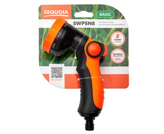 Пистолет для полива SEQUOIA количество режимов 8, пластик, вес 0.2 кг (SWPSN8), изображение 2 Пистолет для полива SEQUOIA количество режимов 8, пластик, вес 0.2 кг (SWPSN8), изображение 2