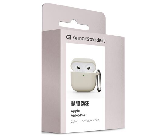 Чехол для наушников Armorstandart Hang Case для Apple AirPods 4 Antique white (ARM81279), изображение 3 Чехол для наушников Armorstandart Hang Case для Apple AirPods 4 Antique white (ARM81279), изображение 3