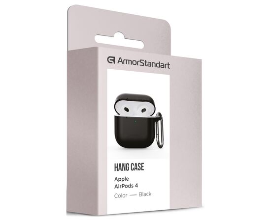 Чехол для наушников Armorstandart Hang Case для Apple AirPods 4 Black (ARM81277), изображение 3 Чехол для наушников Armorstandart Hang Case для Apple AirPods 4 Black (ARM81277), изображение 3