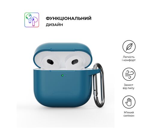 Чехол для наушников Armorstandart Hang Case для Apple AirPods 4 Lake Blue (ARM81281), изображение 2 Чехол для наушников Armorstandart Hang Case для Apple AirPods 4 Lake Blue (ARM81281), изображение 2