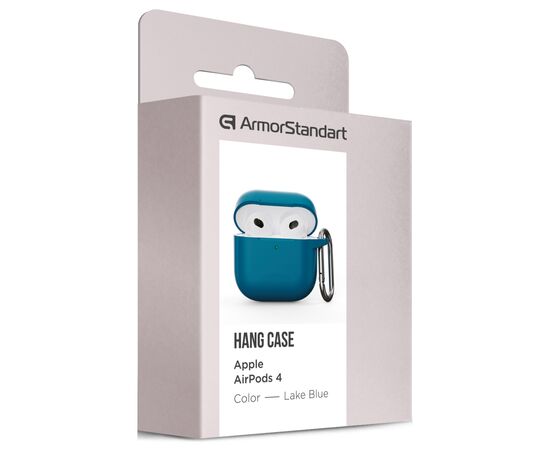 Чехол для наушников Armorstandart Hang Case для Apple AirPods 4 Lake Blue (ARM81281), изображение 3 Чехол для наушников Armorstandart Hang Case для Apple AirPods 4 Lake Blue (ARM81281), изображение 3