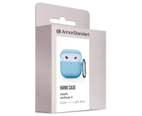 Чехол для наушников Armorstandart Hang Case для Apple AirPods 4 Light Blue (ARM81283), изображение 3 Чехол для наушников Armorstandart Hang Case для Apple AirPods 4 Light Blue (ARM81283), изображение 3