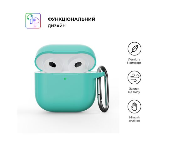 Чехол для наушников Armorstandart Hang Case для Apple AirPods 4 Mint Green (ARM81287), изображение 2 Чехол для наушников Armorstandart Hang Case для Apple AirPods 4 Mint Green (ARM81287), изображение 2
