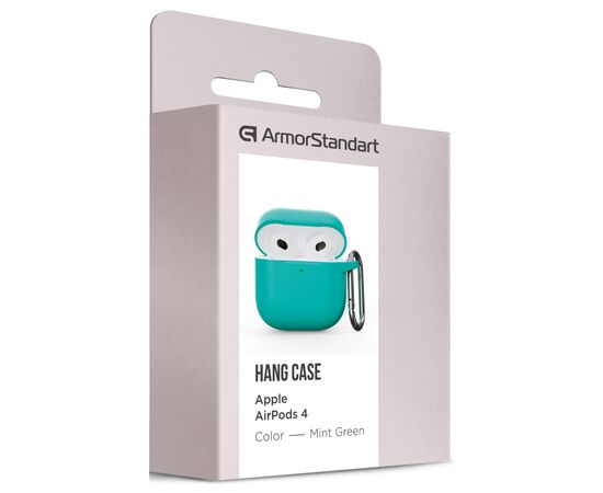 Чехол для наушников Armorstandart Hang Case для Apple AirPods 4 Mint Green (ARM81287), изображение 3 Чехол для наушников Armorstandart Hang Case для Apple AirPods 4 Mint Green (ARM81287), изображение 3