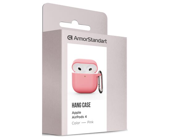 Чехол для наушников Armorstandart Hang Case для Apple AirPods 4 Pink (ARM81290), изображение 3 Чехол для наушников Armorstandart Hang Case для Apple AirPods 4 Pink (ARM81290), изображение 3