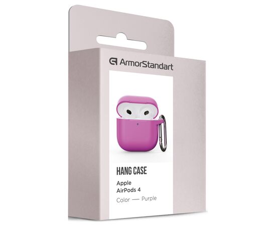 Чехол для наушников Armorstandart Hang Case для Apple AirPods 4 Purple (ARM81292), изображение 3 Чехол для наушников Armorstandart Hang Case для Apple AirPods 4 Purple (ARM81292), изображение 3