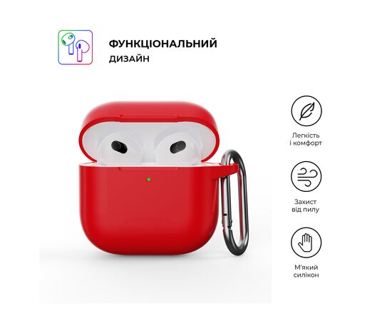 Чехол для наушников Armorstandart Hang Case для Apple AirPods 4 Red (ARM81293), изображение 2 Чехол для наушников Armorstandart Hang Case для Apple AirPods 4 Red (ARM81293), изображение 2