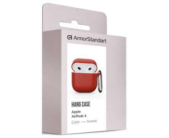 Чехол для наушников Armorstandart Hang Case для Apple AirPods 4 Scarlet (ARM81294), изображение 3 Чехол для наушников Armorstandart Hang Case для Apple AirPods 4 Scarlet (ARM81294), изображение 3