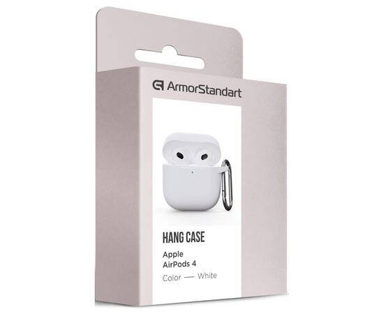 Чохол для навушників Armorstandart Hang Case для Apple AirPods 4 White (ARM81295), зображення 3