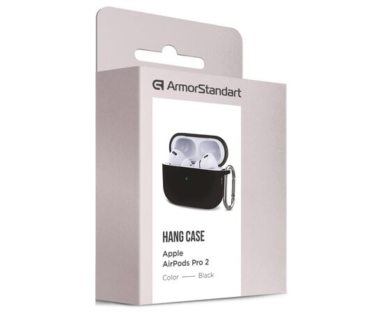 Чехол для наушников Armorstandart Hang Case для Apple AirPods Pro 2 Black (ARM68601), изображение 3 Чехол для наушников Armorstandart Hang Case для Apple AirPods Pro 2 Black (ARM68601), изображение 3
