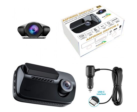 Видеорегистратор Aspiring Griffon 1 Dual 4K Speedcam Wi-Fi GPS (Aspiring Griffon 1 Dual, 4K, Speedcam, Wi-Fi, GPS), изображение 10 Видеорегистратор Aspiring Griffon 1 Dual 4K Speedcam Wi-Fi GPS (Aspiring Griffon 1 Dual, 4K, Speedcam, Wi-Fi, GPS), изображение 10