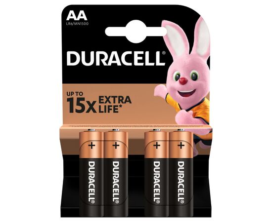 Батарейка Duracell AA лужні 4 шт. в упаковці (5000394052536 / 81551270), изображение 2 Батарейка Duracell AA лужні 4 шт. в упаковці (5000394052536 / 81551270), изображение 2