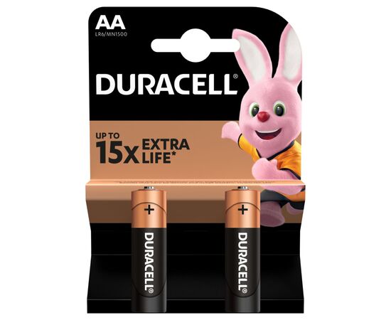 Батарейка Duracell AA лужні 2 шт. в упаковці (5000394058163 / 81551267), изображение 2 Батарейка Duracell AA лужні 2 шт. в упаковці (5000394058163 / 81551267), изображение 2