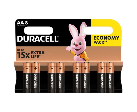 Батарейка Duracell AA MN1500 LR06 * 8 (5000394006522 / 81417083 / 81480361), изображение 2 Батарейка Duracell AA MN1500 LR06 * 8 (5000394006522 / 81417083 / 81480361), изображение 2