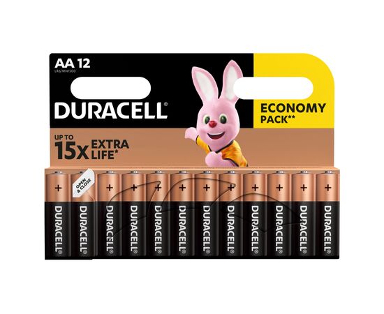 Батарейка Duracell AA лужні 12 шт. в упаковці (5000394006546 / 81551275), изображение 2 Батарейка Duracell AA лужні 12 шт. в упаковці (5000394006546 / 81551275), изображение 2