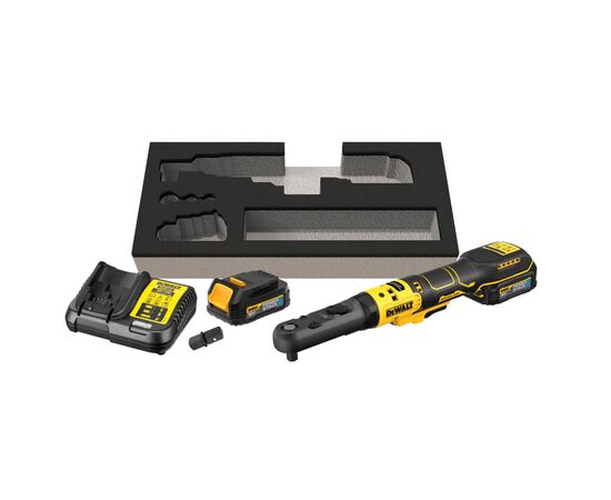 Гайковерт DeWALT угловой, XR Li-Ion PowerStack 18 В GFN, 1.7Ah, 102 Нм (DCF510E2G), изображение 5 Гайковерт DeWALT угловой, XR Li-Ion PowerStack 18 В GFN, 1.7Ah, 102 Нм (DCF510E2G), изображение 5