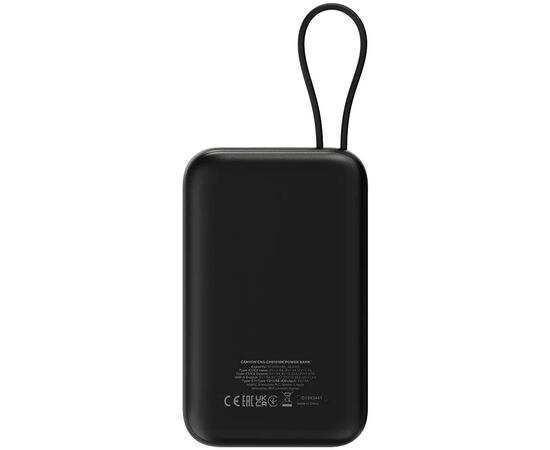 Батарея универсальная Canyon 10000mAh OnPower 101 PD/22.5W built-in cable Black (CNS-CPB101BK), изображение 4 Батарея универсальная Canyon 10000mAh OnPower 101 PD/22.5W built-in cable Black (CNS-CPB101BK), изображение 4