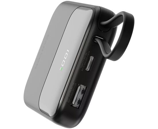 Батарея универсальная Canyon 10000mAh OnPower 101 PD/22.5W built-in cable Black (CNS-CPB101BK), изображение 6 Батарея универсальная Canyon 10000mAh OnPower 101 PD/22.5W built-in cable Black (CNS-CPB101BK), изображение 6