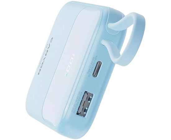 Батарея универсальная Canyon 10000mAh OnPower 101 PD/22.5W built-in cable Blue (CNS-CPB101BL), изображение 6 Батарея универсальная Canyon 10000mAh OnPower 101 PD/22.5W built-in cable Blue (CNS-CPB101BL), изображение 6