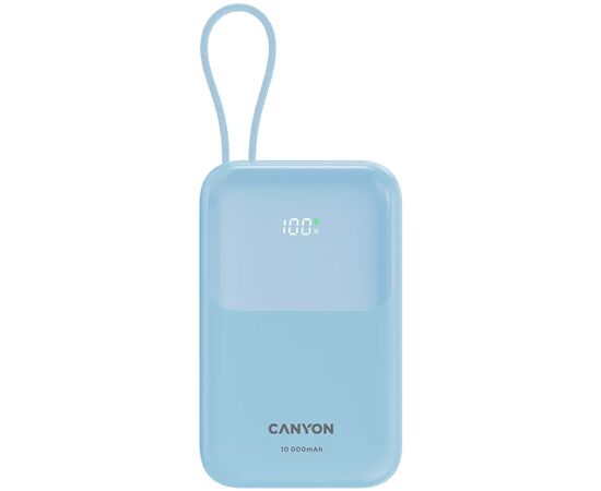 Батарея універсальна Canyon 10000mAh OnPower 101 PD/22.5W built-in cable Blue (CNS-CPB101BL)