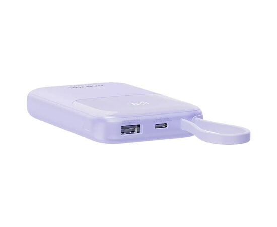 Батарея универсальная Canyon 10000mAh OnPower 101 PD/22.5W built-in cable Purple (CNS-CPB101PU), изображение 5 Батарея универсальная Canyon 10000mAh OnPower 101 PD/22.5W built-in cable Purple (CNS-CPB101PU), изображение 5