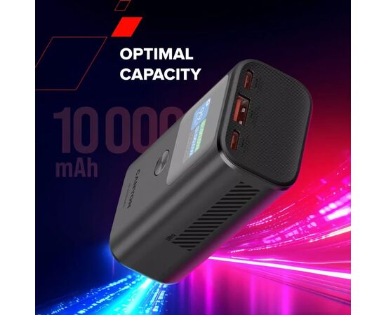 Батарея универсальная Canyon 10000mAh OnPower 130 TFT PD/30W Dark Grey (CNS-CPB130DG), изображение 10 Батарея универсальная Canyon 10000mAh OnPower 130 TFT PD/30W Dark Grey (CNS-CPB130DG), изображение 10