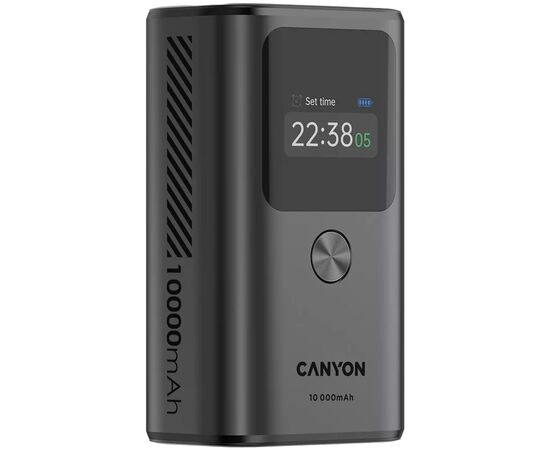 Батарея универсальная Canyon 10000mAh OnPower 130 TFT PD/30W Dark Grey (CNS-CPB130DG), изображение 2 Батарея универсальная Canyon 10000mAh OnPower 130 TFT PD/30W Dark Grey (CNS-CPB130DG), изображение 2