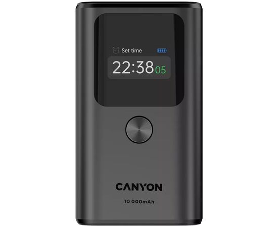 Батарея універсальна Canyon 10000mAh OnPower 130 TFT PD/30W Dark Grey (CNS-CPB130DG)