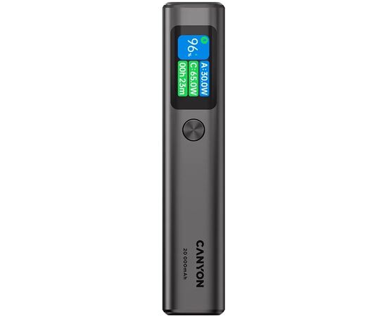 Батарея универсальная Canyon 20000mAh OnPower 230 TFT PD/130W Dark Grey (CNS-CPB230DG)