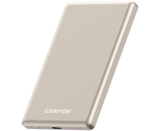 Батарея универсальная Canyon 5000mAh OnPower 505 slim Magsafe PD/20W Beige (CNS-CPB505BE), изображение 2 Батарея универсальная Canyon 5000mAh OnPower 505 slim Magsafe PD/20W Beige (CNS-CPB505BE), изображение 2