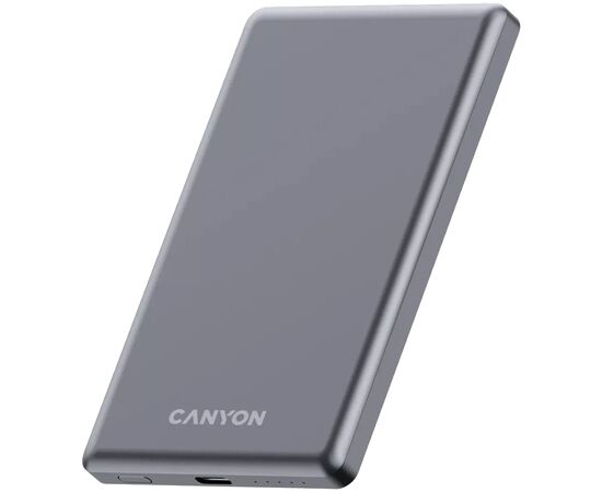 Батарея универсальная Canyon 5000mAh OnPower 505 slim Magsafe PD/20W Dark Grey (CNS-CPB505DG), изображение 2 Батарея универсальная Canyon 5000mAh OnPower 505 slim Magsafe PD/20W Dark Grey (CNS-CPB505DG), изображение 2