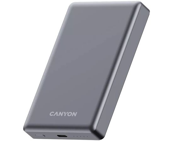Батарея универсальная Canyon 10000mAh OnPower 510 slim Magsafe PD/20W Dark Grey (CNS-CPB510DG), изображение 2 Батарея универсальная Canyon 10000mAh OnPower 510 slim Magsafe PD/20W Dark Grey (CNS-CPB510DG), изображение 2