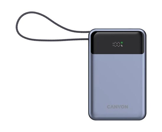 Батарея універсальна Canyon 20000mAh OnPower 600 PD/65W built-in cable Dark Grey (CNS-CPB600DG)