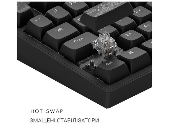 Клавиатура Dark Project ALU81 Terra Nostra PBT RGB Mech G3MS Moonstone Black (DPKB_NOSTRA_81_ANSI_BLACK_UA), изображение 8 Клавиатура Dark Project ALU81 Terra Nostra PBT RGB Mech G3MS Moonstone Black (DPKB_NOSTRA_81_ANSI_BLACK_UA), изображение 8