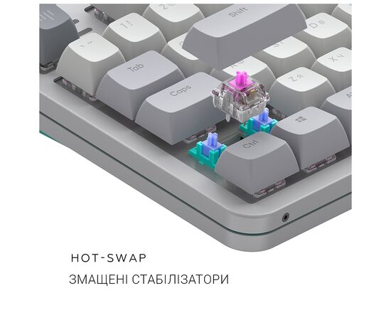 Клавиатура Dark Project ALU87 Daylight ABS RGB Mech G3MS Zircon White/Grey (DPKB_DAYLIGHT_87_ANSI_UA), изображение 8 Клавиатура Dark Project ALU87 Daylight ABS RGB Mech G3MS Zircon White/Grey (DPKB_DAYLIGHT_87_ANSI_UA), изображение 8